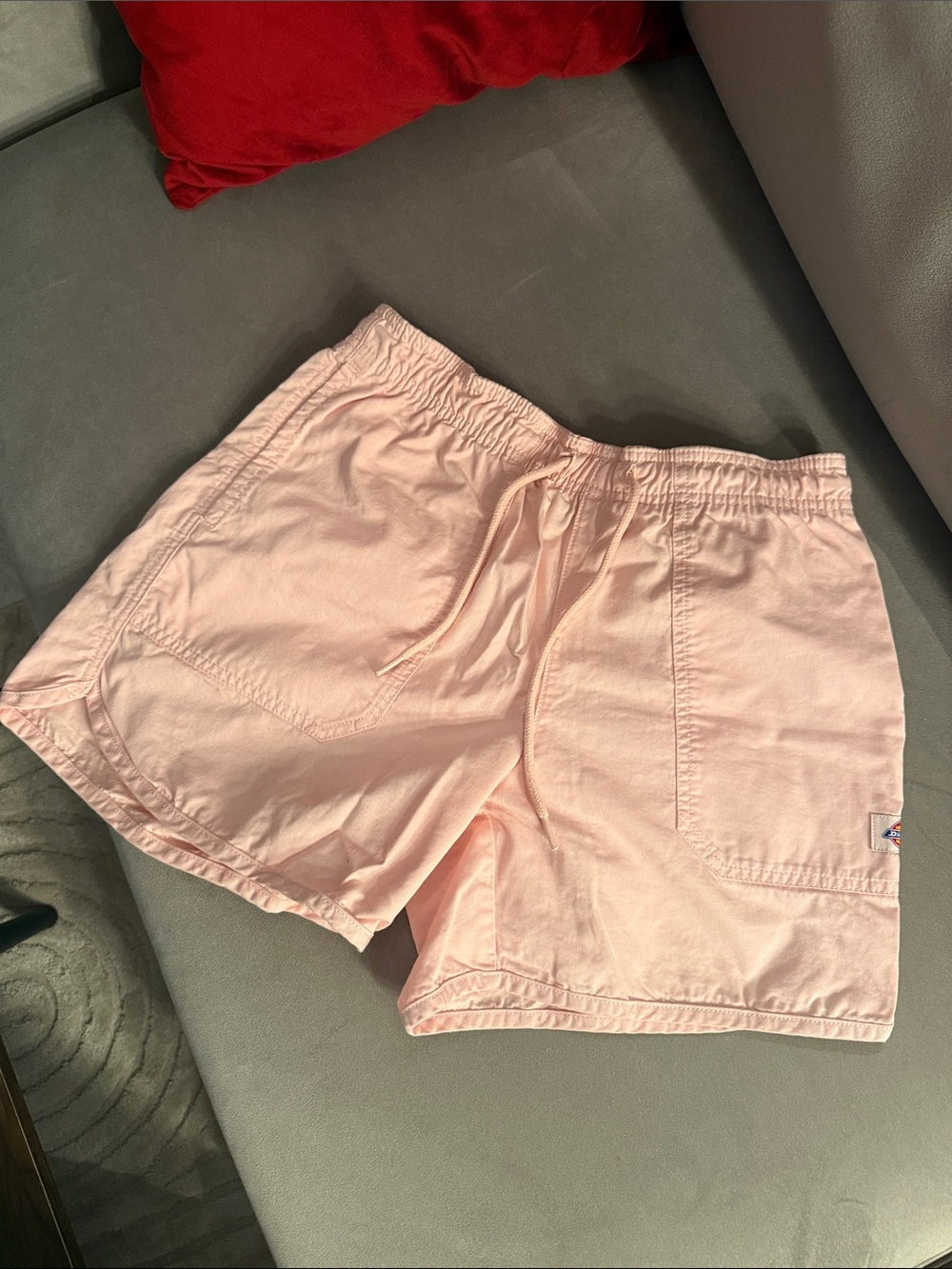 Light Pink Drawstring Casual Shorts
